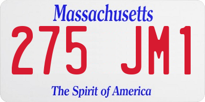MA license plate 275JM1