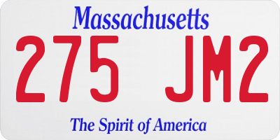 MA license plate 275JM2