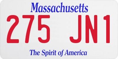 MA license plate 275JN1