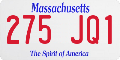 MA license plate 275JQ1