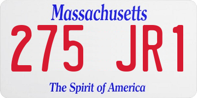 MA license plate 275JR1