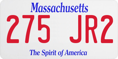 MA license plate 275JR2