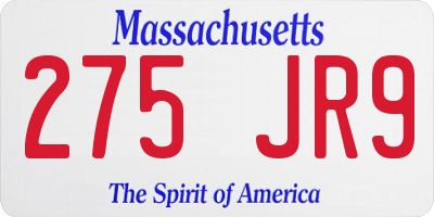 MA license plate 275JR9