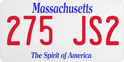 MA license plate 275JS2