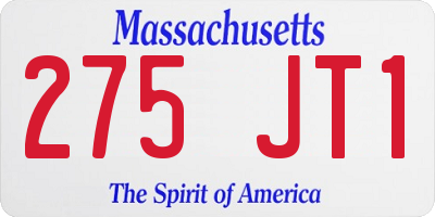 MA license plate 275JT1