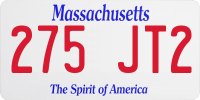MA license plate 275JT2