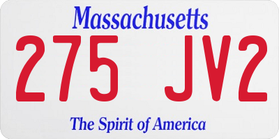 MA license plate 275JV2