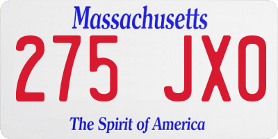 MA license plate 275JX0