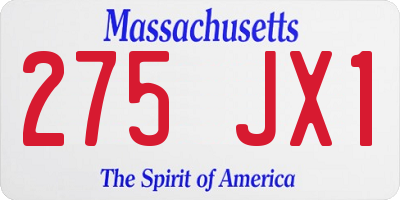 MA license plate 275JX1