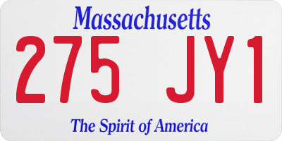 MA license plate 275JY1