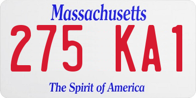 MA license plate 275KA1