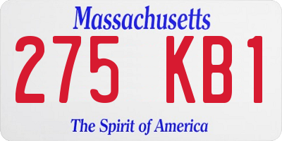 MA license plate 275KB1