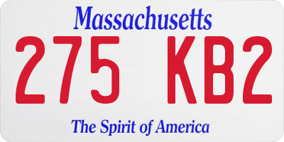 MA license plate 275KB2
