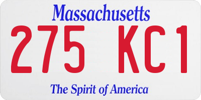 MA license plate 275KC1