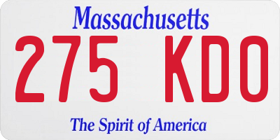 MA license plate 275KD0