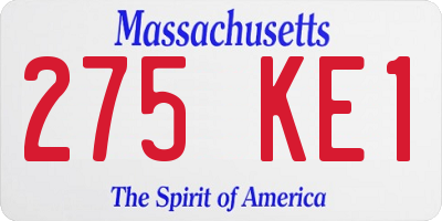 MA license plate 275KE1