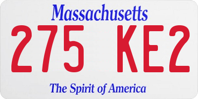 MA license plate 275KE2