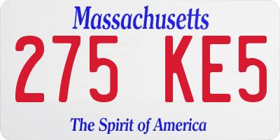 MA license plate 275KE5