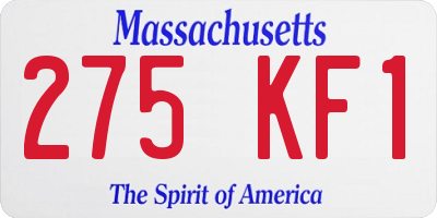 MA license plate 275KF1