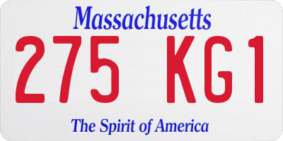 MA license plate 275KG1