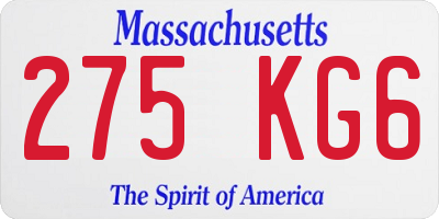 MA license plate 275KG6