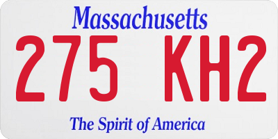 MA license plate 275KH2