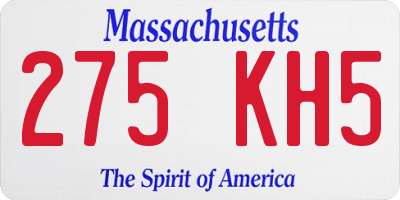 MA license plate 275KH5