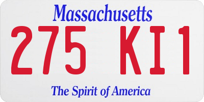 MA license plate 275KI1