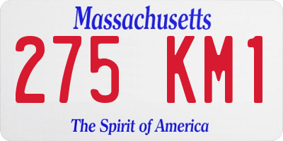MA license plate 275KM1
