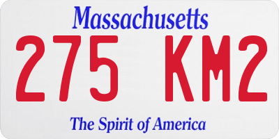 MA license plate 275KM2