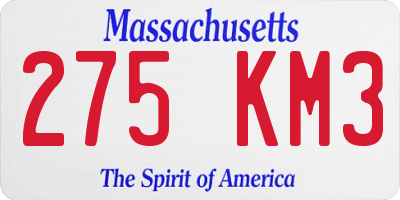 MA license plate 275KM3