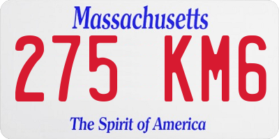 MA license plate 275KM6