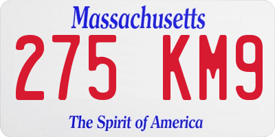 MA license plate 275KM9