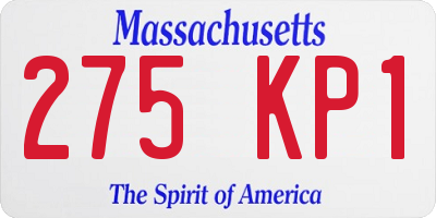 MA license plate 275KP1
