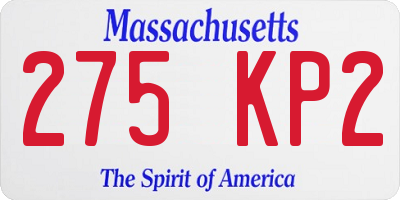 MA license plate 275KP2