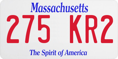 MA license plate 275KR2