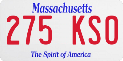 MA license plate 275KS0
