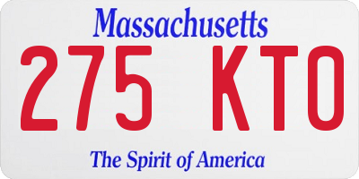 MA license plate 275KT0