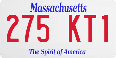 MA license plate 275KT1