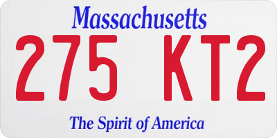 MA license plate 275KT2