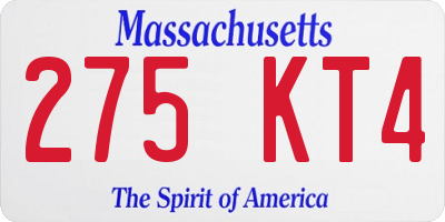 MA license plate 275KT4
