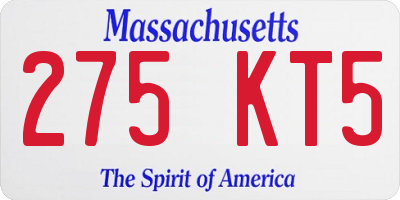 MA license plate 275KT5