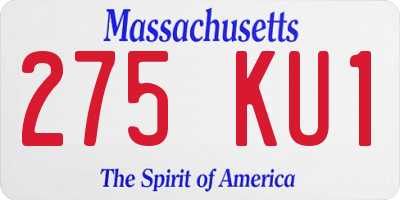 MA license plate 275KU1