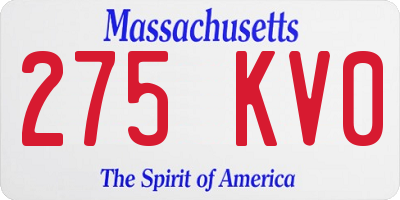 MA license plate 275KV0