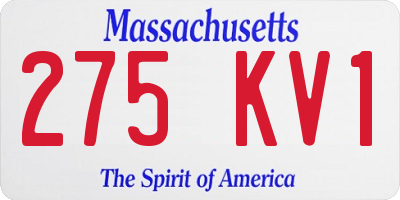 MA license plate 275KV1