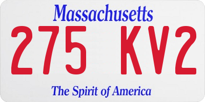 MA license plate 275KV2