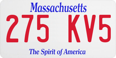MA license plate 275KV5