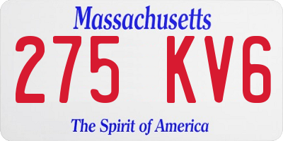 MA license plate 275KV6