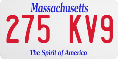 MA license plate 275KV9