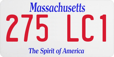 MA license plate 275LC1